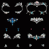 6 sets Face Body Jewels And 1 set 15 Colors 900pcs Face Gems Makeup