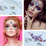 Face Jewels-6 Sets Eye Face Gems Stickers and 10g Chunky Body Glitter