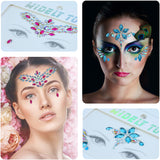 Face Jewels-6 Sets Eye Face Gems Stickers and 10g Chunky Body Glitter