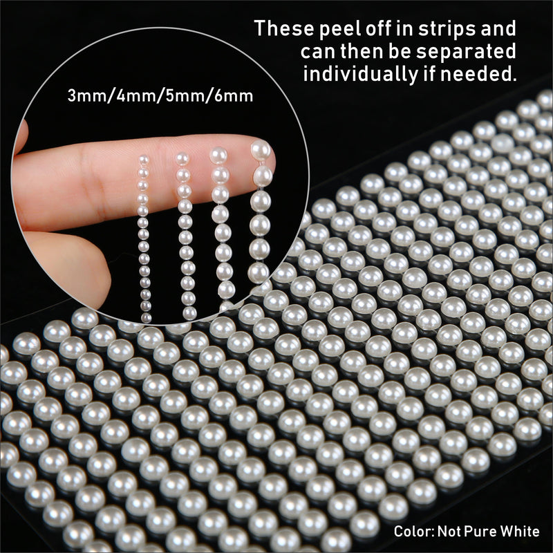 6 Sheets Face Jewels Eyes Face Body Jewels Pearl Nail Gems White Pearls  Decorate