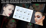 8 Sets Luminous Face Gems Stick on Eyes Body Rave Festival Makeup Glow In Dark